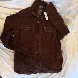 Buffalo David Bitton Men’s Dark Brown Corduroy Shirt Jacket